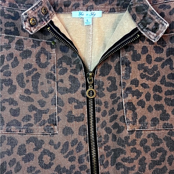 Leopard Denim skirt, SHE+SKY, Size L - Picture 4 of 4